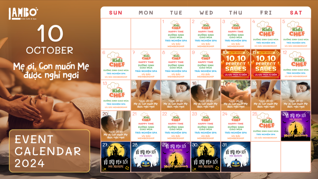 LỊCH SỰ KIỆN THÁNG 10 TẠI LAMBO - OCTOBER 2024 EVENT CARLENDAR